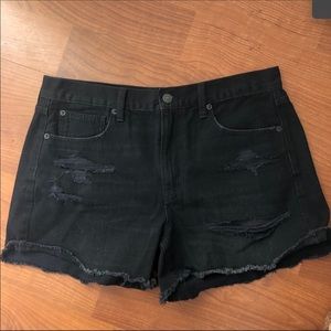 High waisted black shorts